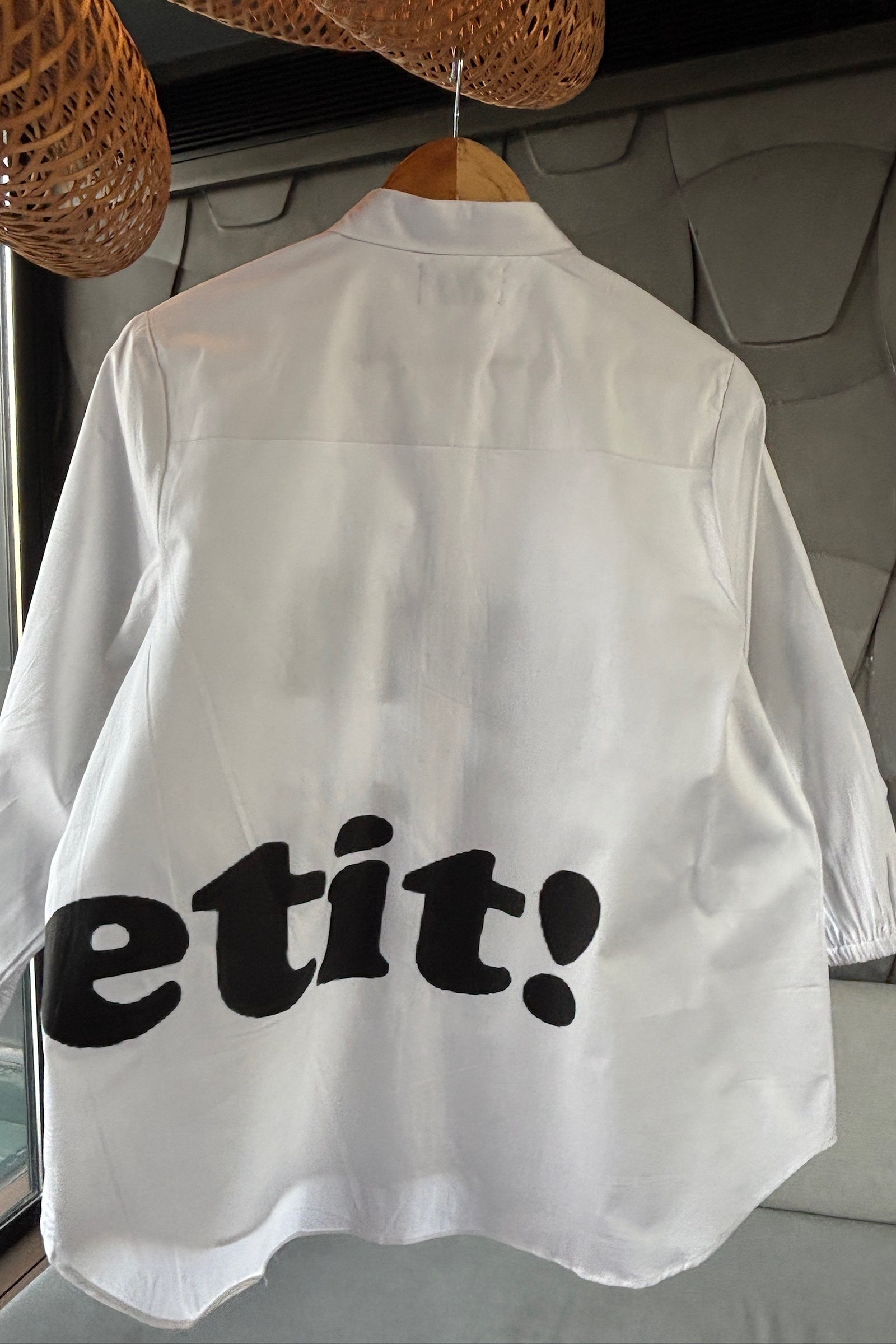 White and Black Cotton Shirt