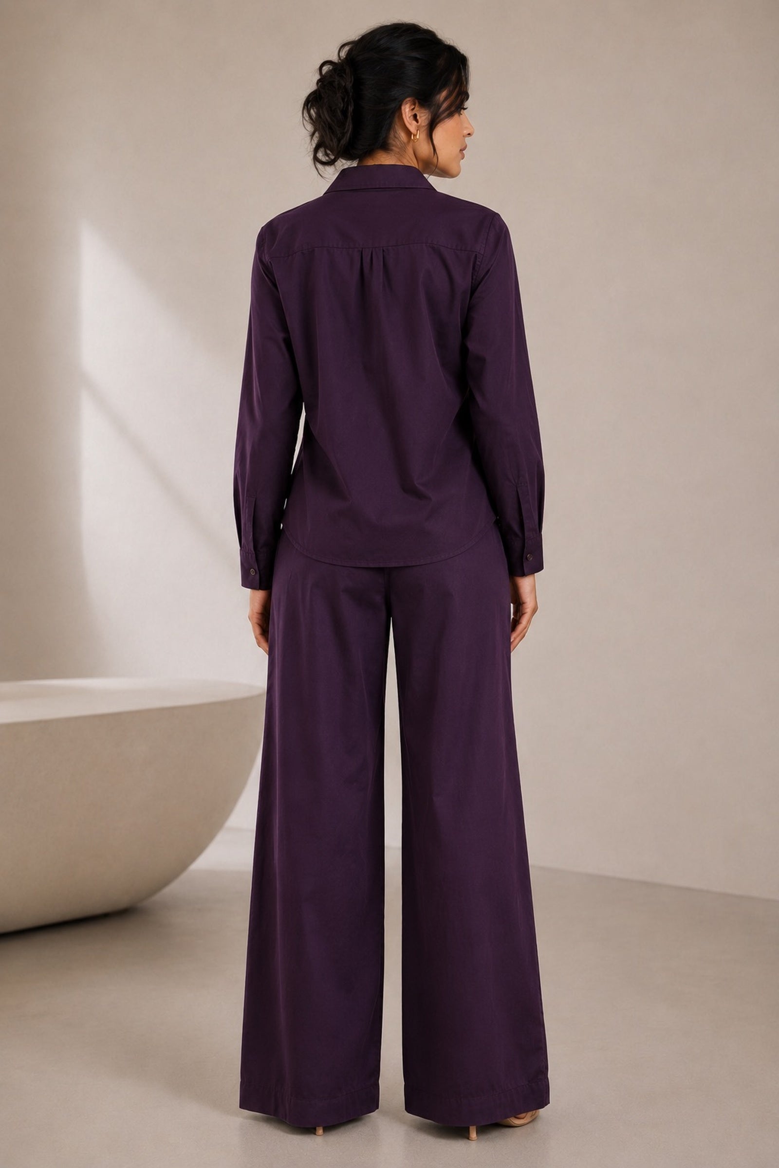 Deep Plum Floral Patchwork Cotton Poplin Co-ord Set