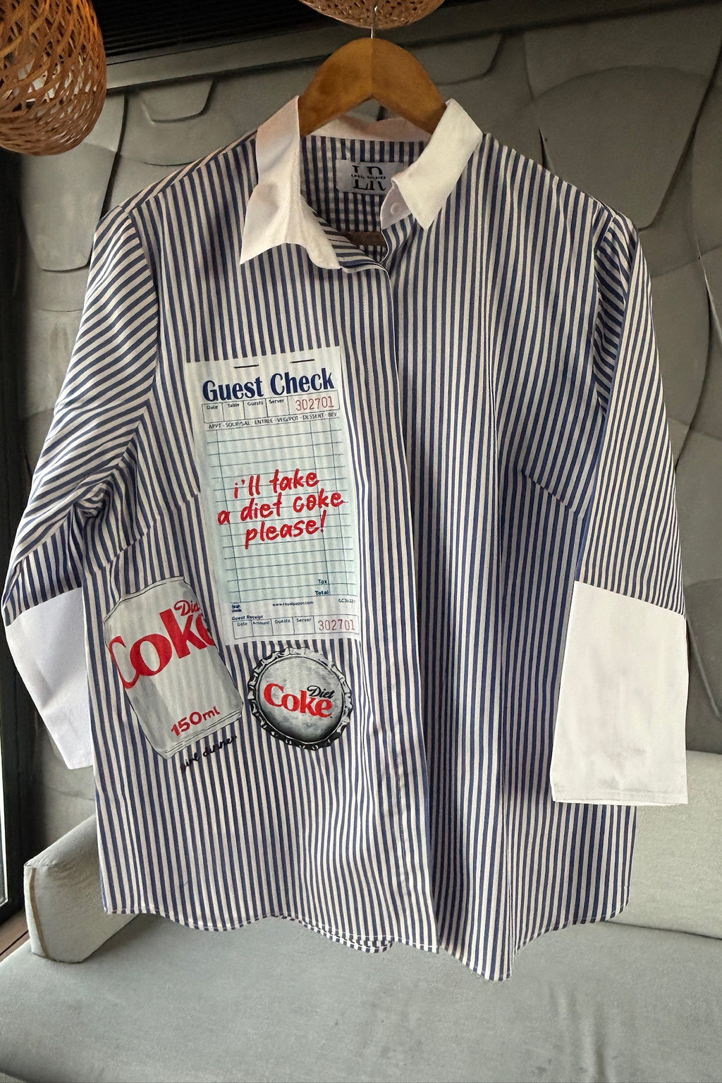 Blue and White Striped Cotton Shirt