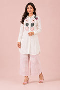 White Floral Patchwork Shirt & Pink Gingham Cotton Poplin Co-ord Set