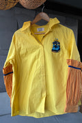 Yellow and Orange Colourblock Cotton Shirt