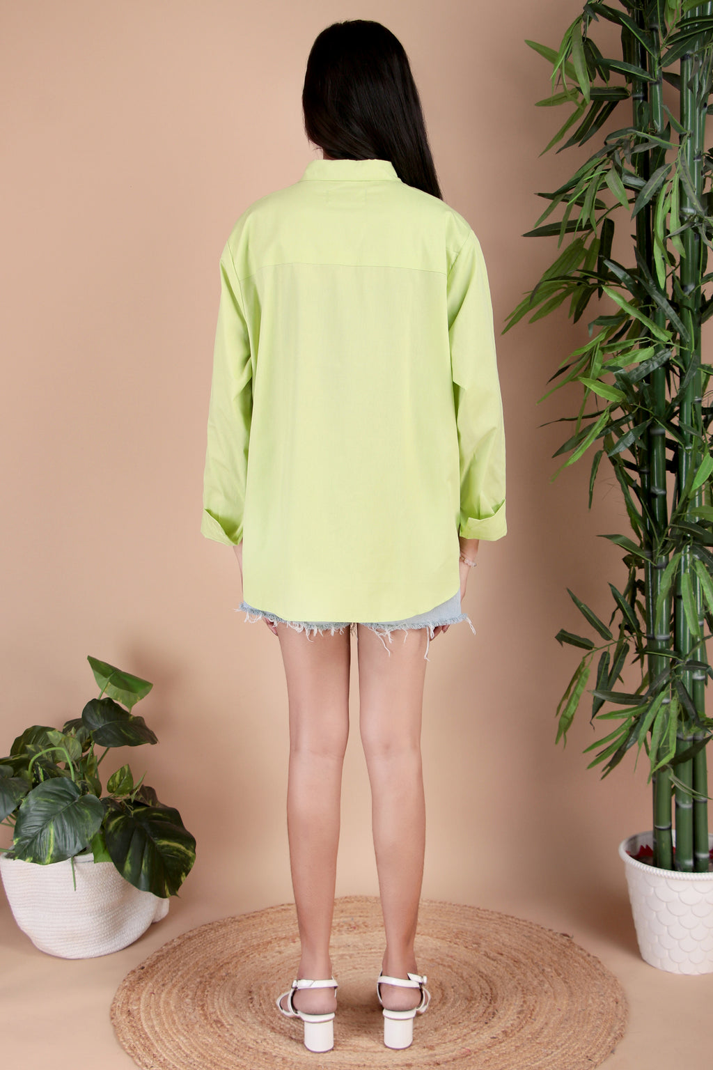 Lime & Fuchsia Cotton Poplin Shirt