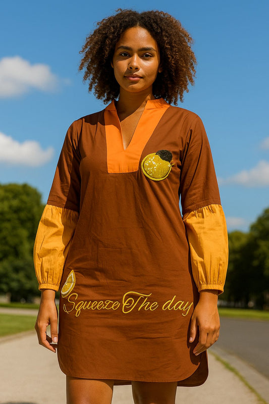Squeeze the Day Citrus Tunic Dress