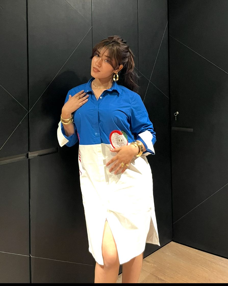 Apple Pop Shirt Dress