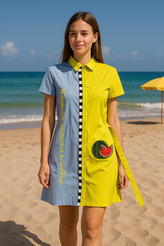 Summer Rebellion Watermelon Shirt Dress
