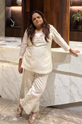 Ivory Blue Floral Organza Co-Ord Set